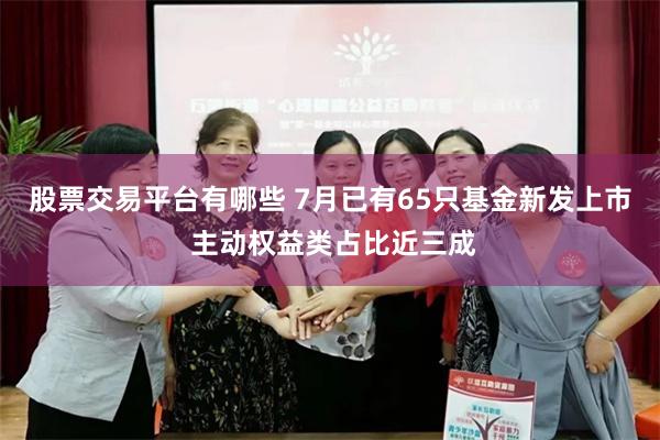 股票交易平台有哪些 7月已有65只基金新发上市 主动权益类占比近三成