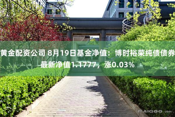 黄金配资公司 8月19日基金净值：博时裕荣纯债债券最新净值1.1777，涨0.03%