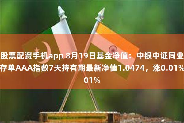 股票配资手机app 8月19日基金净值：中银中证同业存单AAA指数7天持有期最新净值1.0474，涨0.01%