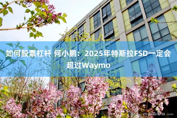 如何股票杠杆 何小鹏：2025年特斯拉FSD一定会超过Waymo