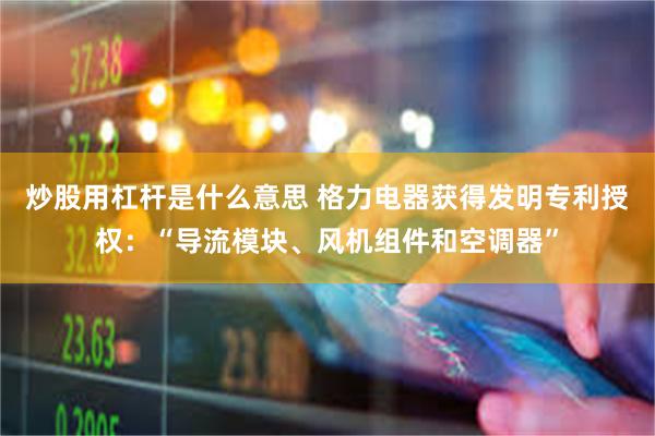 炒股用杠杆是什么意思 格力电器获得发明专利授权：“导流模块、风机组件和空调器”