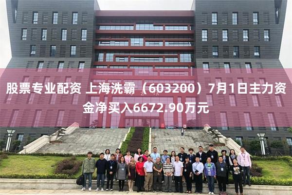 股票专业配资 上海洗霸（603200）7月1日主力资金净买入6672.90万元