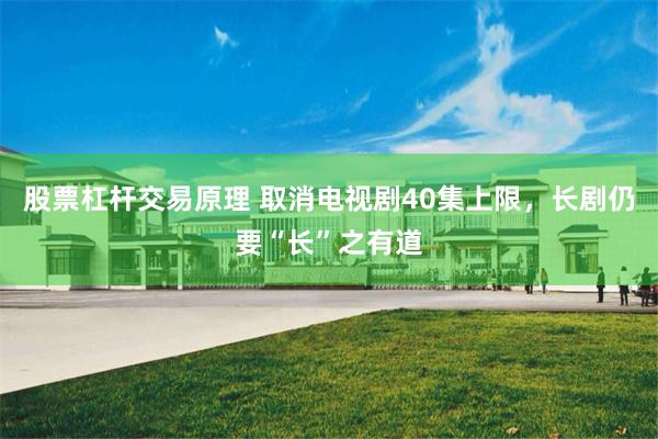 股票杠杆交易原理 取消电视剧40集上限，长剧仍要“长”之有道