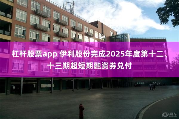 杠杆股票app 伊利股份完成2025年度第十二、十三期超短期融资券兑付