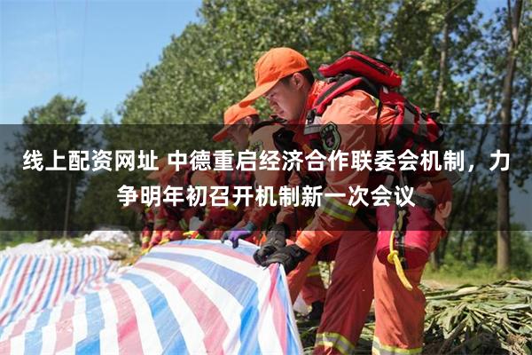 线上配资网址 中德重启经济合作联委会机制，力争明年初召开机制新一次会议