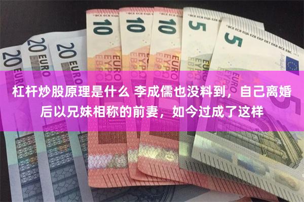 杠杆炒股原理是什么 李成儒也没料到，自己离婚后以兄妹相称的前妻，如今过成了这样