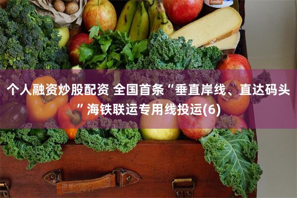 个人融资炒股配资 全国首条“垂直岸线、直达码头”海铁联运专用线投运(6)